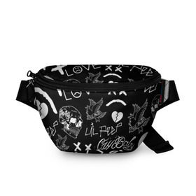 Поясная сумка 3D с принтом Lil Peep в городе Новоалтайск, 100% полиэстер | плотная ткань, ремень с регулируемой длиной, внутри несколько карманов для мелочей, основное отделение и карман с обратной стороны сумки застегиваются на молнию | Тематика изображения на принте: awful things | gustav | lil peep | густав ор | клауд | клауд рэп | лил | лили | певец | пееп | пеп | пип | пост эмо | реп | репер | рэп | рэпер | трэп | хип | хип хоп | хоп | эмо трэп