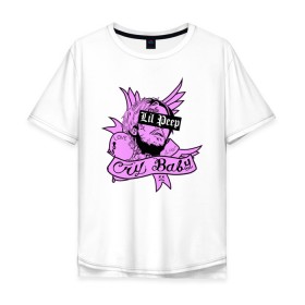 Мужская футболка хлопок Oversize с принтом LIL PEEP в городе Новоалтайск, 100% хлопок | свободный крой, круглый ворот, “спинка” длиннее передней части | lil peep | lil prince | pink | зарубежная музыка | лил пип | маленький принц