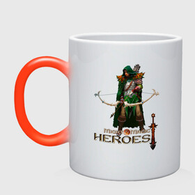Кружка хамелеон с принтом Heroes of Might and Magic в городе Новоалтайск, керамика | меняет цвет при нагревании, емкость 330 мл | Тематика изображения на принте: game | heroes of might and magic | logo | герои | герои меча и магии | игра | логотип | надпись
