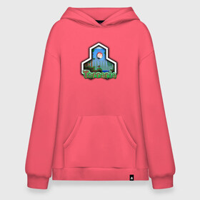 Худи SuperOversize хлопок с принтом Terraria в городе Новоалтайск, 70% хлопок, 30% полиэстер, мягкий начес внутри | карман-кенгуру, эластичная резинка на манжетах и по нижней кромке, двухслойный капюшон
 | game | logo | teraria | terraria | игра | инди игра | логотип | надпись | терария | террария