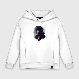 Детское худи Oversize хлопок с принтом EMINEM | ЭМИНЕМ (Z) в городе Новоалтайск, френч-терри — 70% хлопок, 30% полиэстер. Мягкий теплый начес внутри —100% хлопок | боковые карманы, эластичные манжеты и нижняя кромка, капюшон на магнитной кнопке | eminem | rap | зарубежный реп | реп | эминем