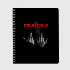 Тетрадь с принтом EMINEM в городе Новоалтайск, 100% бумага | 48 листов, плотность листов — 60 г/м2, плотность картонной обложки — 250 г/м2. Листы скреплены сбоку удобной пружинной спиралью. Уголки страниц и обложки скругленные. Цвет линий — светло-серый
 | eminem | rap | зарубежный реп | реп | эминем