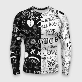 Мужской рашгард 3D с принтом LIL PEEP LOGOBOMBING | ЛИЛ ПИП в городе Новоалтайск,  |  | lil peep | lil prince | pink | зарубежная музыка | лил пип | маленький принц