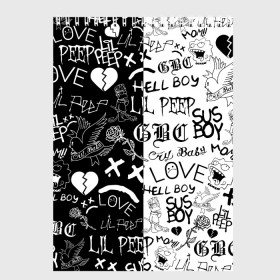 Скетчбук с принтом LIL PEEP LOGOBOMBING в городе Новоалтайск, 100% бумага
 | 48 листов, плотность листов — 100 г/м2, плотность картонной обложки — 250 г/м2. Листы скреплены сверху удобной пружинной спиралью | Тематика изображения на принте: lil peep | lil prince | pink | зарубежная музыка | лил пип | маленький принц