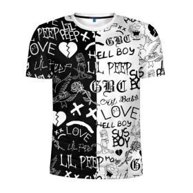 Мужская футболка 3D спортивная с принтом LIL PEEP LOGOBOMBING в городе Новоалтайск, 100% полиэстер с улучшенными характеристиками | приталенный силуэт, круглая горловина, широкие плечи, сужается к линии бедра | lil peep | lil prince | pink | зарубежная музыка | лил пип | маленький принц