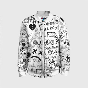 Детский бомбер 3D с принтом LIL PEEP | ЛИЛ ПИП LOGOBOMBING в городе Новоалтайск, 100% полиэстер | застегивается на молнию, по бокам два кармана без застежек, мягкие манжеты, по низу бомбера и на воротнике — эластичная резинка | lil peep | lil prince | pink | зарубежная музыка | лил пип | маленький принц