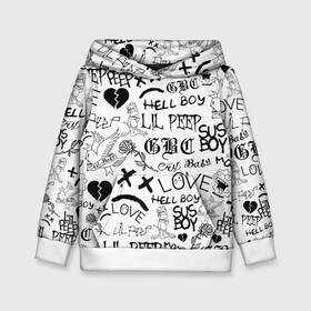 Детская толстовка 3D с принтом LIL PEEP | ЛИЛ ПИП LOGOBOMBING в городе Новоалтайск, 100% полиэстер | двухслойный капюшон со шнурком для регулировки, мягкие манжеты на рукавах и по низу толстовки, спереди карман-кенгуру с мягким внутренним слоем | lil peep | lil prince | pink | зарубежная музыка | лил пип | маленький принц