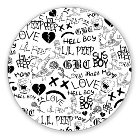 Коврик для мышки круглый с принтом LIL PEEP | ЛИЛ ПИП LOGOBOMBING в городе Новоалтайск, резина и полиэстер | круглая форма, изображение наносится на всю лицевую часть | lil peep | lil prince | pink | зарубежная музыка | лил пип | маленький принц