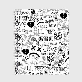 Тетрадь с принтом LIL PEEP ЛИЛ ПИП LOGOBOMBING в городе Новоалтайск, 100% бумага | 48 листов, плотность листов — 60 г/м2, плотность картонной обложки — 250 г/м2. Листы скреплены сбоку удобной пружинной спиралью. Уголки страниц и обложки скругленные. Цвет линий — светло-серый
 | lil peep | lil prince | pink | зарубежная музыка | лил пип | маленький принц