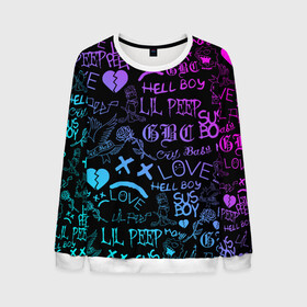 Мужской свитшот 3D с принтом LIL PEEP NEON | ЛИЛ ПИП НЕОН в городе Новоалтайск, 100% полиэстер с мягким внутренним слоем | круглый вырез горловины, мягкая резинка на манжетах и поясе, свободная посадка по фигуре | lil peep | lil prince | pink | зарубежная музыка | лил пип | маленький принц