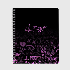 Тетрадь с принтом LIL PEEP в городе Новоалтайск, 100% бумага | 48 листов, плотность листов — 60 г/м2, плотность картонной обложки — 250 г/м2. Листы скреплены сбоку удобной пружинной спиралью. Уголки страниц и обложки скругленные. Цвет линий — светло-серый
 | lil peep | lil prince | pink | зарубежная музыка | лил пип | маленький принц