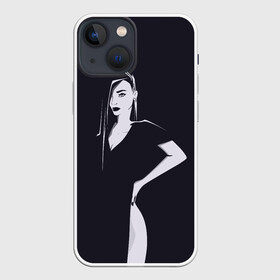 Чехол для iPhone 13 mini с принтом Girl в городе Новоалтайск,  |  | art | beautiful girl | brunette | girl | girl in a dress | арт | брюнетка | девушка | девушка в платье | красивая девушка