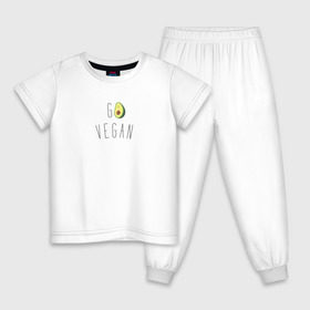 Детская пижама хлопок с принтом Go vegan #3 в городе Новоалтайск, 100% хлопок |  брюки и футболка прямого кроя, без карманов, на брюках мягкая резинка на поясе и по низу штанин
 | avocado | go | govegan | vegan | vegetarian | авокадо | веган | веганство | вегетарианство