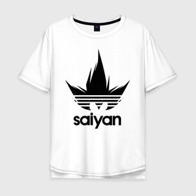 Мужская футболка хлопок Oversize с принтом Saiyan в городе Новоалтайск, 100% хлопок | свободный крой, круглый ворот, “спинка” длиннее передней части | adidas | logo | manga | training | абибас | адидас | брутальный | воин | герой | главный | жемчуг | зарядка | из | кавай | копия | крутой | кулак | лицо | м | малыш | манга | мастер | милый | мотивация | надпись | облако