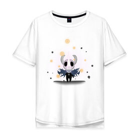 Мужская футболка хлопок Oversize с принтом Hollow knight (Полый рыцарь) в городе Новоалтайск, 100% хлопок | свободный крой, круглый ворот, “спинка” длиннее передней части | art | hollow knight | аркада | арт | гвоздь грез | грезы | душа | игра | инди | полый рыцарь | рисунок | тень