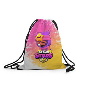 Рюкзак-мешок 3D с принтом Бравл Старс Сэнди в городе Новоалтайск, 100% полиэстер | плотность ткани — 200 г/м2, размер — 35 х 45 см; лямки — толстые шнурки, застежка на шнуровке, без карманов и подкладки | brawl stars | brawl stars sandy | legendary brawler | leon | leon shark | sandy | shark | stars | акула | бравл стар сэнди | леон акула | сенди | сэнди
