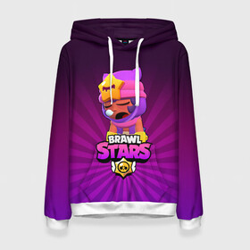 Женская толстовка 3D с принтом brawl stars sandy в городе Новоалтайск, 100% полиэстер  | двухслойный капюшон со шнурком для регулировки, мягкие манжеты на рукавах и по низу толстовки, спереди карман-кенгуру с мягким внутренним слоем. | brawl stars | brawl stars sandy | legendary brawler | leon | leon shark | sandy | shark | stars | акула | бравл стар сэнди | леон акула | сенди | сэнди