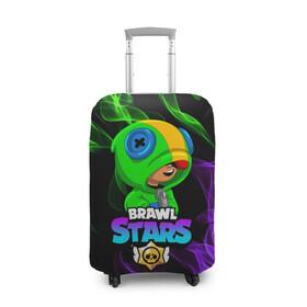 Чехол для чемодана 3D с принтом BRAWL STARS LEON в городе Новоалтайск, 86% полиэфир, 14% спандекс | двустороннее нанесение принта, прорези для ручек и колес | bibi | brawl stars | crow | el brown | leon | leon shark | max | sally leon | shark | stars | werewolf | акула | биби | ворон | леон | оборотень