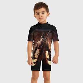 Детский купальный костюм 3D с принтом Sekiro shadows die twice в городе Новоалтайск, Полиэстер 85%, Спандекс 15% | застежка на молнии на спине | sekiro shadows die twice | дзу дай то вайсу | миядзаки | сэкиро сядо | тени умирают дважды