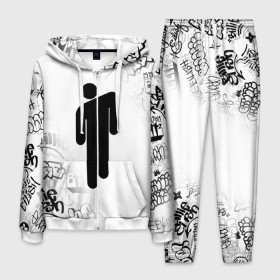 Мужской костюм 3D с принтом BILLIE EILISH в городе Новоалтайск, 100% полиэстер | Манжеты и пояс оформлены тканевой резинкой, двухслойный капюшон со шнурком для регулировки, карманы спереди | be | billie | billie eilish | blohsh | ghoul | билли | билли айлиш