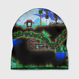 Шапка 3D с принтом TERRARIA EXCLUSIVE в городе Новоалтайск, 100% полиэстер | универсальный размер, печать по всей поверхности изделия | game | pixel | terraria | игра | пиксель | террариа