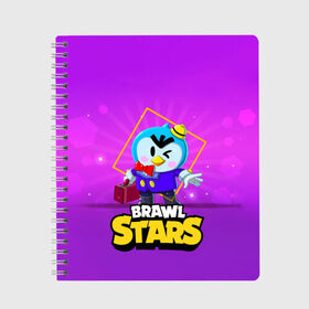Тетрадь с принтом Brawl Stars Mr P в городе Новоалтайск, 100% бумага | 48 листов, плотность листов — 60 г/м2, плотность картонной обложки — 250 г/м2. Листы скреплены сбоку удобной пружинной спиралью. Уголки страниц и обложки скругленные. Цвет линий — светло-серый
 | bo | brawl | brock | bull | colt | dynamike | elprimo | jessie | leon | moba | nita | shelly | stars | бо | брок | булл | джесси | динамайк | кольт | леон | нита | шелли | эльпримо