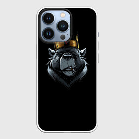 Чехол для iPhone 13 Pro с принтом king в городе Новоалтайск,  |  | Тематика изображения на принте: для детей | для мальчиков | для мужиков | для мужчин | для парней | корона | медведь | россия | царь | черная