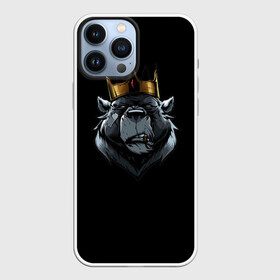 Чехол для iPhone 13 Pro Max с принтом king в городе Новоалтайск,  |  | Тематика изображения на принте: для детей | для мальчиков | для мужиков | для мужчин | для парней | корона | медведь | россия | царь | черная