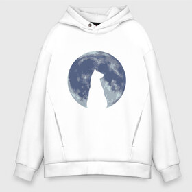Мужское худи Oversize хлопок с принтом Night Cat в городе Новоалтайск, френч-терри — 70% хлопок, 30% полиэстер. Мягкий теплый начес внутри —100% хлопок | боковые карманы, эластичные манжеты и нижняя кромка, капюшон на магнитной кнопке | Тематика изображения на принте: animal | cat | cute | kitty | meow | друг | животные | киска | китти | кот | котенок | котик | кошечка | кошка | лев | леопард | луна | милый | мур | мяу | ночь | пантера | питомец | рысь | тигр | улыбка