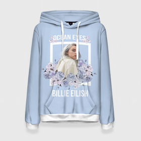 Женская толстовка 3D с принтом Billie Eilish в городе Новоалтайск, 100% полиэстер  | двухслойный капюшон со шнурком для регулировки, мягкие манжеты на рукавах и по низу толстовки, спереди карман-кенгуру с мягким внутренним слоем. | billie | eilish | айлиш | айлишь | беляш | билли