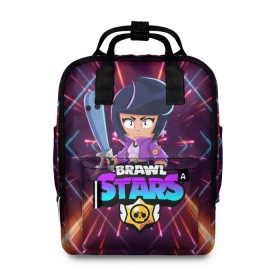 Женский рюкзак 3D с принтом BRAWL STARS BIBI в городе Новоалтайск, 100% полиэстер | лямки с регулируемой длиной, сверху ручки, чтобы рюкзак нести как сумку. Основное отделение закрывается на молнию, как и внешний карман. Внутри два дополнительных кармана, один из которых закрывается на молнию. По бокам два дополнительных кармашка, куда поместится маленькая бутылочка
 | bibi | brawl stars | crow | el brown | leon | leon shark | max | sally leon | shark | stars | werewolf | акула | биби | ворон | леон | оборотень