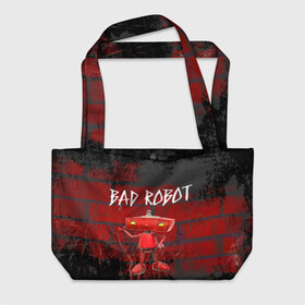 Пляжная сумка 3D с принтом Bad Robot в городе Новоалтайск, 100% полиэстер | застегивается на металлическую кнопку; внутренний карман застегивается на молнию. Стенки укреплены специальным мягким материалом, чтобы защитить содержимое от несильных ударов
 | Тематика изображения на принте: bad robot | кино | кинокомпания | остаться в живых | стартрек: возмездие