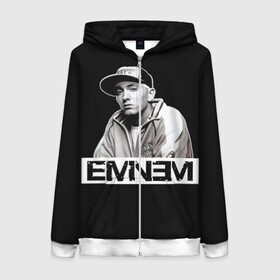 Женская толстовка 3D на молнии с принтом Eminem в городе Новоалтайск, 100% полиэстер | длина до линии бедра, манжеты и пояс оформлены мягкой тканевой резинкой, двухслойный капюшон со шнурком для регулировки, спереди молния, по бокам два кармана | eminem | evil | ken kaniff | marshall bruce mathers iii | mm | rap | slim shady | маршалл брюс мэтерс iii | рэп | рэп рок | хип хоп | хорроркор | эминем