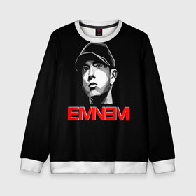 Детский свитшот 3D с принтом Eminem в городе Новоалтайск, 100% полиэстер | свободная посадка, прямой крой, мягкая тканевая резинка на рукавах и понизу свитшота | eminem | evil | ken kaniff | marshall bruce mathers iii | mm | rap | slim shady | маршалл брюс мэтерс iii | рэп | рэп рок | хип хоп | хорроркор | эминем