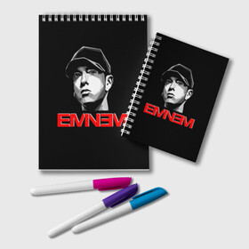 Блокнот с принтом Eminem в городе Новоалтайск, 100% бумага | 48 листов, плотность листов — 60 г/м2, плотность картонной обложки — 250 г/м2. Листы скреплены удобной пружинной спиралью. Цвет линий — светло-серый
 | eminem | evil | ken kaniff | marshall bruce mathers iii | mm | rap | slim shady | маршалл брюс мэтерс iii | рэп | рэп рок | хип хоп | хорроркор | эминем