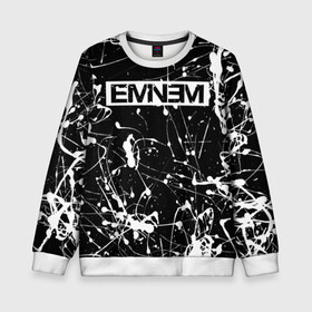 Детский свитшот 3D с принтом Eminem в городе Новоалтайск, 100% полиэстер | свободная посадка, прямой крой, мягкая тканевая резинка на рукавах и понизу свитшота | Тематика изображения на принте: eminem | evil | ken kaniff | marshall bruce mathers iii | mm | rap | slim shady | маршалл брюс мэтерс iii | рэп | рэп рок | хип хоп | хорроркор | эминем