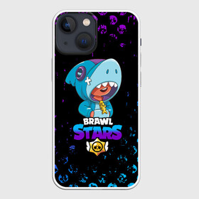 Чехол для iPhone 13 mini с принтом BRAWL STARS LEON SHARK. в городе Новоалтайск,  |  | bib | brawl stars | colt | crow | el brown | leon | leon shark | max | moba | sally leon | shark | акула | берли | биби | бравл старс | браун | ворон | жанр | игра | кольт | леон | леон акула | макс | нита | шелли