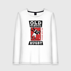 Женский лонгслив хлопок с принтом Old School Rugby в городе Новоалтайск, 100% хлопок |  | rugby | регби | спорт | футбол