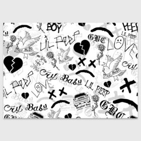 Поздравительная открытка с принтом LIL PEEP в городе Новоалтайск, 100% бумага | плотность бумаги 280 г/м2, матовая, на обратной стороне линовка и место для марки
 | lil peep | lil prince | pink | зарубежная музыка | лил пип | маленький принц
