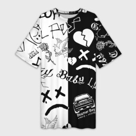 Платье-футболка 3D с принтом LIL PEEP в городе Новоалтайск,  |  | lil peep | lil prince | pink | зарубежная музыка | лил пип | маленький принц