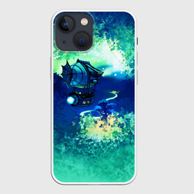 Чехол для iPhone 13 mini с принтом Звездный дирижабль в городе Новоалтайск,  |  | multarium | дирижабль | изумрудный | мультариум | мятный | приключения | романтика | синий | стимпанк | толстовка