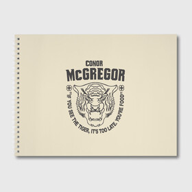 Альбом для рисования с принтом Conor McGregor в городе Новоалтайск, 100% бумага
 | матовая бумага, плотность 200 мг. | Тематика изображения на принте: boxing | conor mcgregor | cowboy cerrone | donald | espn | fight | mma | ufc 246 | конор | макгрегор