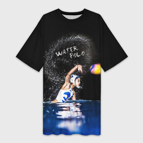 Платье-футболка 3D с принтом Water polo в городе Новоалтайск,  |  | polo | water polo | вода | водное поло | водный спорт | плавание | пловец | поло | спорт