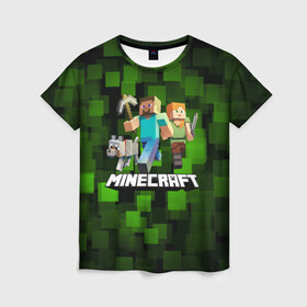 Женская футболка 3D с принтом Minecraft / Майнкрафт в городе Новоалтайск, 100% полиэфир ( синтетическое хлопкоподобное полотно) | прямой крой, круглый вырез горловины, длина до линии бедер | creeper | earth | game | minecraft | minecraft earth | блоки | грифер | игры | квадраты | компьютерная игра | крипер | маинкрафт | майн | майнкравт | майнкрафт