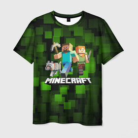 Мужская футболка 3D с принтом Minecraft / Майнкрафт в городе Новоалтайск, 100% полиэфир | прямой крой, круглый вырез горловины, длина до линии бедер | creeper | earth | game | minecraft | minecraft earth | блоки | грифер | игры | квадраты | компьютерная игра | крипер | маинкрафт | майн | майнкравт | майнкрафт