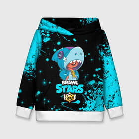 Детская толстовка 3D с принтом BRAWL STARS LEON SHARK. в городе Новоалтайск, 100% полиэстер | двухслойный капюшон со шнурком для регулировки, мягкие манжеты на рукавах и по низу толстовки, спереди карман-кенгуру с мягким внутренним слоем | bib | brawl stars | colt | crow | el brown | leon | leon shark | max | moba | sally leon | shark | акула | берли | биби | бравл старс | браун | ворон | жанр | игра | кольт | леон | леон акула | макс | нита | шелли