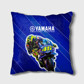 Подушка 3D с принтом Valentino Rossi в городе Новоалтайск, наволочка – 100% полиэстер, наполнитель – холлофайбер (легкий наполнитель, не вызывает аллергию). | состоит из подушки и наволочки. Наволочка на молнии, легко снимается для стирки | bike | bikes | moto | moto gp | motogp | rossi | vale | valentino rossi | yamaha | yamaha motogp | байкер | вале | валентино росси | мото | мото гп | мотогонки | мотогп | мотоцикл | мотоциклист | мотоциклы | росси