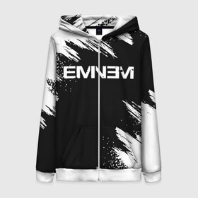 Женская толстовка 3D на молнии с принтом EMINEM в городе Новоалтайск, 100% полиэстер | длина до линии бедра, манжеты и пояс оформлены мягкой тканевой резинкой, двухслойный капюшон со шнурком для регулировки, спереди молния, по бокам два кармана | eminem | rap | маршалл | музыка | музыкант | песни | реп | рэп | рэпер | хип хоп | эминем