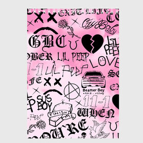 Скетчбук с принтом LIL PEEP в городе Новоалтайск, 100% бумага
 | 48 листов, плотность листов — 100 г/м2, плотность картонной обложки — 250 г/м2. Листы скреплены сверху удобной пружинной спиралью | lil peep | lil prince | pink | зарубежная музыка | лил пип | маленький принц