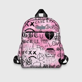 Детский рюкзак 3D с принтом LIL PEEP. в городе Новоалтайск, 100% полиэстер | лямки с регулируемой длиной, сверху петелька, чтобы рюкзак можно было повесить на вешалку. Основное отделение закрывается на молнию, как и внешний карман. Внутри дополнительный карман. По бокам два дополнительных кармашка | Тематика изображения на принте: lil peep | lil prince | pink | зарубежная музыка | лил пип | маленький принц